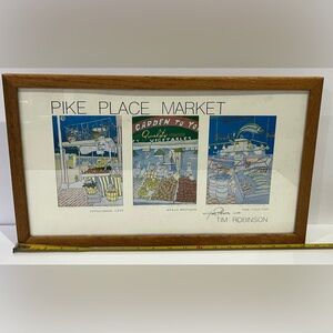 Signed Tim Robinson Pike Place Market Framed Art Print